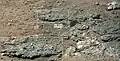 Goulburn rock outcrop on Mars - an ancient streambed[1][2][3] - viewed by the Curiosity rover (August 17, 2012).