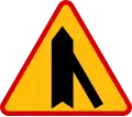 A-6d "entry of the one-way road from the right" Drivers on the side road have to yield [3]