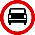 B-3 "no entry for motor vehicles, except one-track motorcycles"