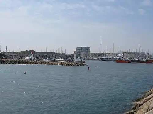 Entrance to the harbor