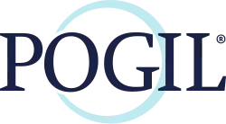 Logo of the POGIL project, featuring an abstract outline of a circle behind the text POGIL