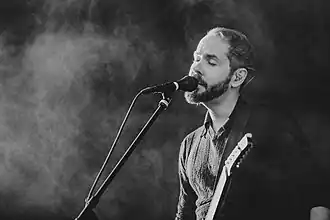 Greg Gonzalez of Cigarettes After Sex performing at Positivus Festival in July 2017