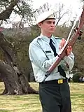 Joe Amschler, EKU Company R-1, performing a solo exhibition drill routine