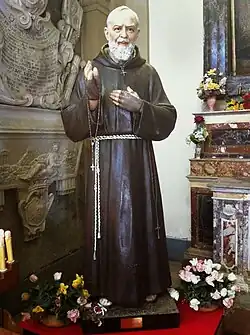 Statue of Padre Pio near Colonna dell'Immacolata (Column of the Immaculate), Palermo, Sicily