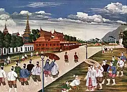 Painting of Mandalay Palace gardens
