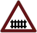 Level crossing with barriers ahead