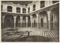 Interior of a lavish palace pavilion constructed in the first years of the 20th century, with traditional decoration (photo from 1922)[10]
