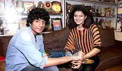 Palash with sister Palak during Raksha Bandhan celebrations in 2013