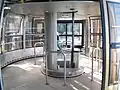 Interior of one of the current tram cars, with revolving floor