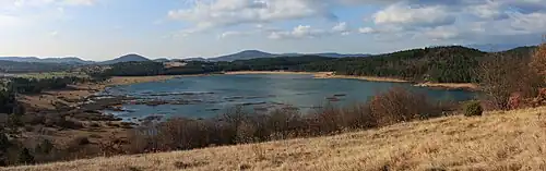 Image 1Panorama of Lake Palčje in southwestern Slovenia during high waters in early winter