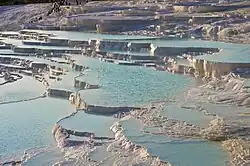 Travertine terrace formations