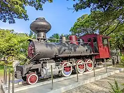Engine of the Panay Railways on display in the Iloilo City Proper's plaza, Plaza Libertad (formerly Plaza Alfonso XII).