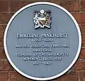 Blue plaque on the wall of The Pankhurst Centre