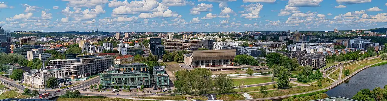 Panoramic view from the Gediminas Tower sky lift.