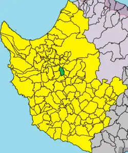 A map of the Paphos district including a marking of the lasa community