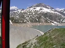 Emosson lake and dam as seen from the funicular (2008)