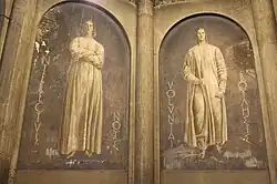 Detail of a fresco depicting the 3 faculties of the soul: thinking, feeling and willingness