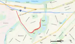 Map with Park Drive highlighted in red.