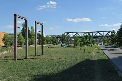 Pathways and open meadow.