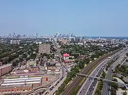 Parkdale from the southwest of Roncesvalles Avenue and The Queensway in 2025