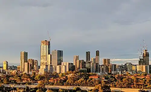Parramatta viewed from the south in 2022
