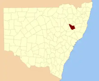Location in New South Wales