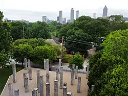 Partial View of 54 Columns and the Atlanta Skyline taken by a drone