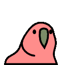 A GIF image, with a weaving parrot and its colour changing