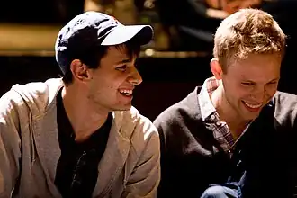 Benj Pasek (left) and Justin Paul (right) in 2009