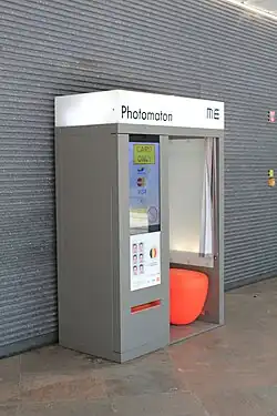A modern Photomaton in Antwerpen Centraal Station in Belgium