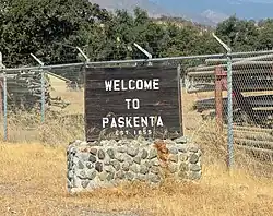 Paskenta Welcome Sign