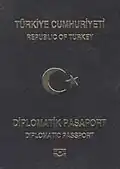 Diplomatic Passport of Turkey (Diplomatik Pasaport) issued until 1 April 2018