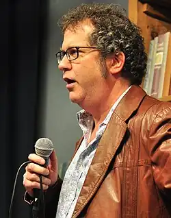 Pat Thomas in 2017 at Elliott Bay Books in Seattle