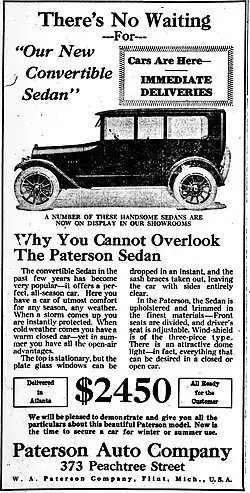 Paterson advertisement (1918)