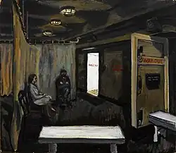 Ruskin Spear's Patients waiting Outside a First Aid Post in a Factory; 1942.[156]