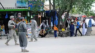 A street in Charikar during the war in Afghanistan, 2007