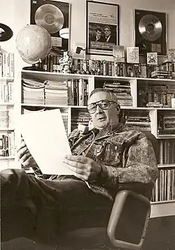 Paul 'Legs' Barrett in his office