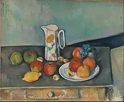 Paul Cézanne, Still Life with Milk Jug and Fruit, c. 1890.