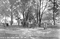 Pavilion and bathhouses at Dowling Park, 1910s