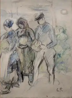 Paysans au Marché by Camille Pissarro