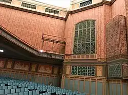 Handpainted walls inside the auditorium