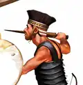 Illustration of Peleset warrior