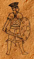 Peleset warrior with gear