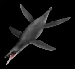 illustration showing what Peloneustes may have looked like when alive