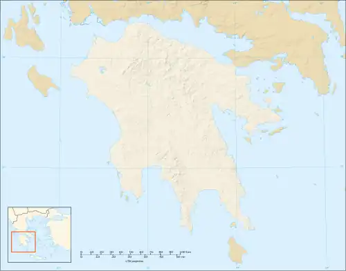 1996 Summer Olympics torch relay is located in Peloponnese