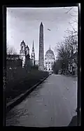 The obelisk's original location as seen from State Street in 1909