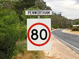 Northern entrance sign along Horrocks Highway