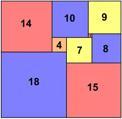Smallest possible perfect rectangle (9 squares, Moroń)