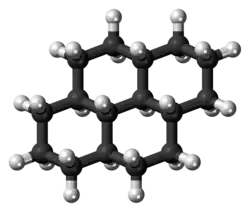 Ball-and-stick model of the perhydropyrene molecule