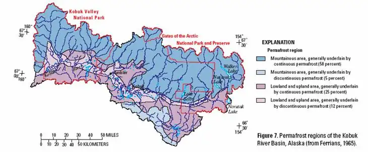 Permafrost regions along the Kobuk River[5]